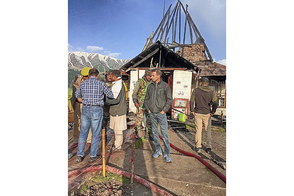 Rani Temple gutted in fire in J-K