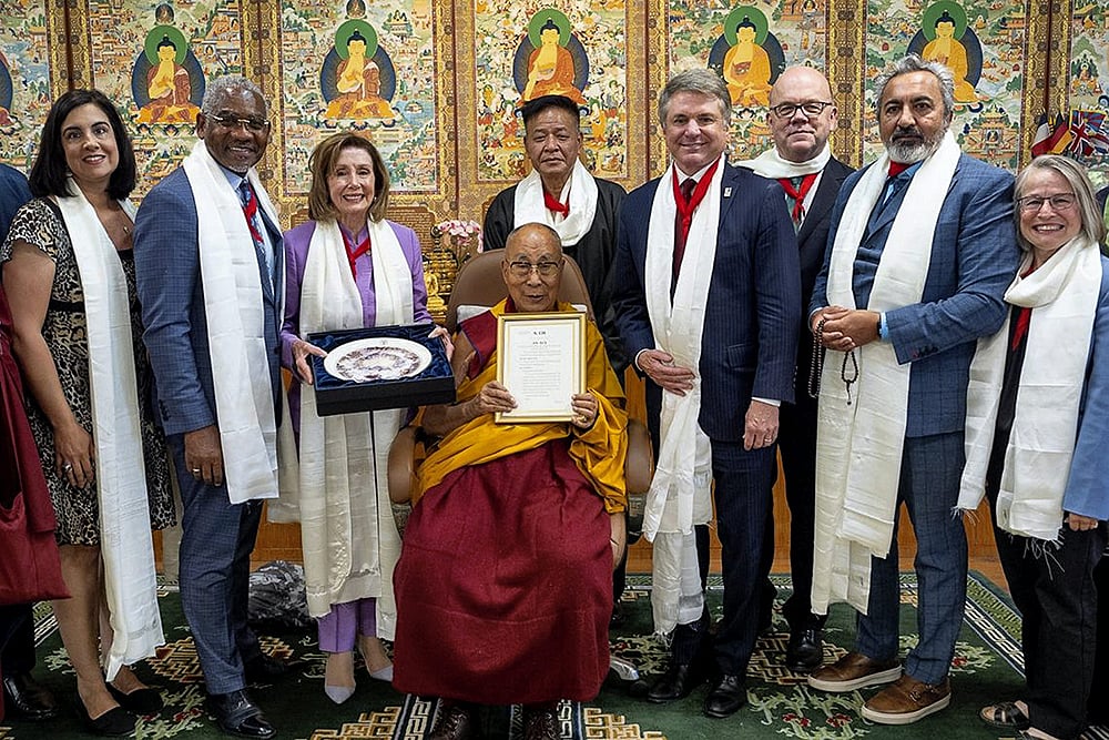 Dalai Lama with Nancy Pelosi and others