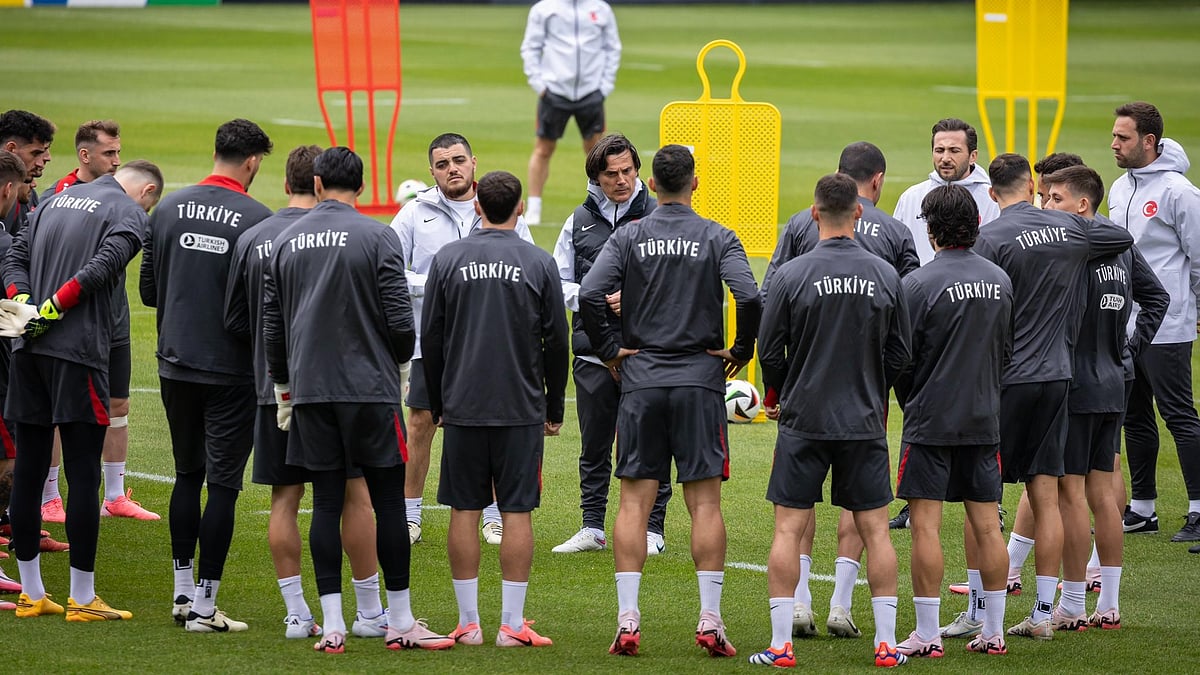 Turkey national football team during practice session ahead of their match against Georgia in UEFA Euro 2024. - Photo: X/ @MilliTakimlar