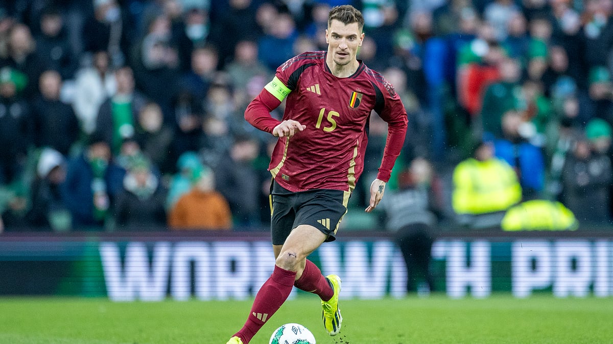 Thomas Meunier in action for Belgium - null