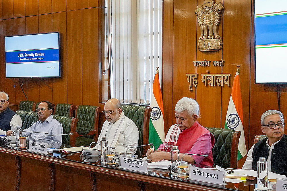 Amit Shah, Manoj Sinha and NSA Ajit Doval