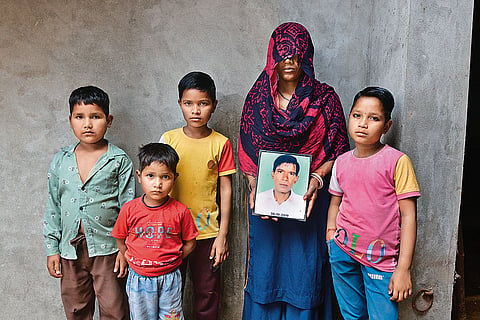 High Hopes: Sonu, who was arrested along with Azad in 2017, died by suicide in 2019. Seen in the picture 
is his widow Rachana, along with their children  