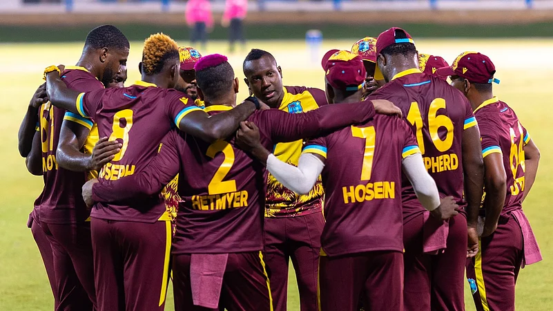 west indies cricket team in huddle X @windiescricket