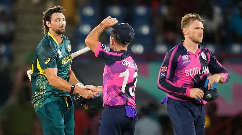 Tim David hits winning runs, Australia vs Scotland, ICC T20 World Cup 2024 match 35, AP photo 