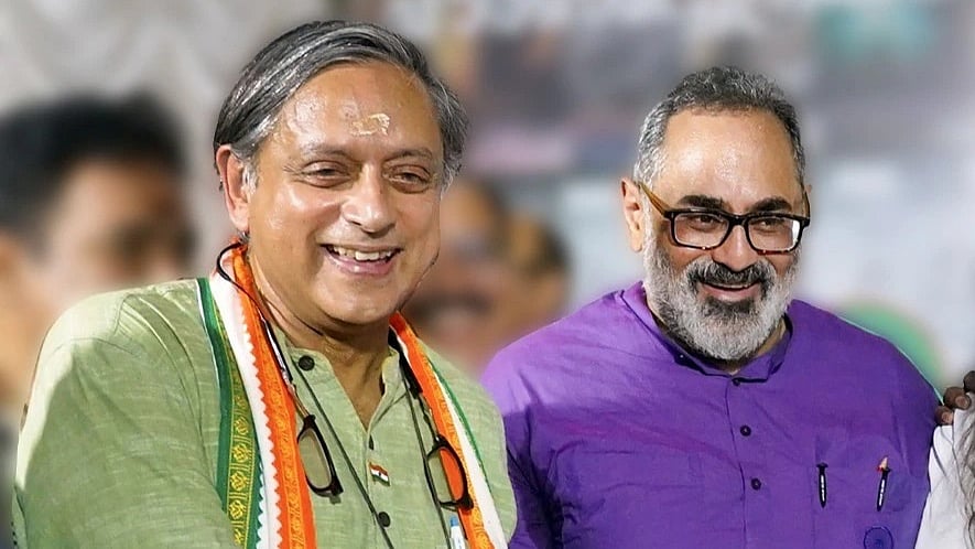 PTI : Rajeev Chandrasekhar (Right) and  Shashi Tharoor (L) |