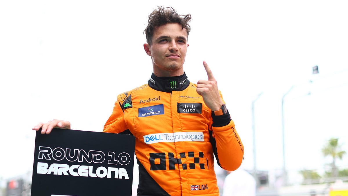 Lando Norris pipped Max Verstappen to pole in Barcelona