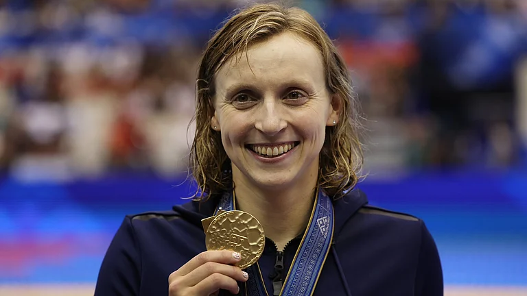 Katie Ledecky has been the Olympic gold medalist seven times. - katieledecky/X