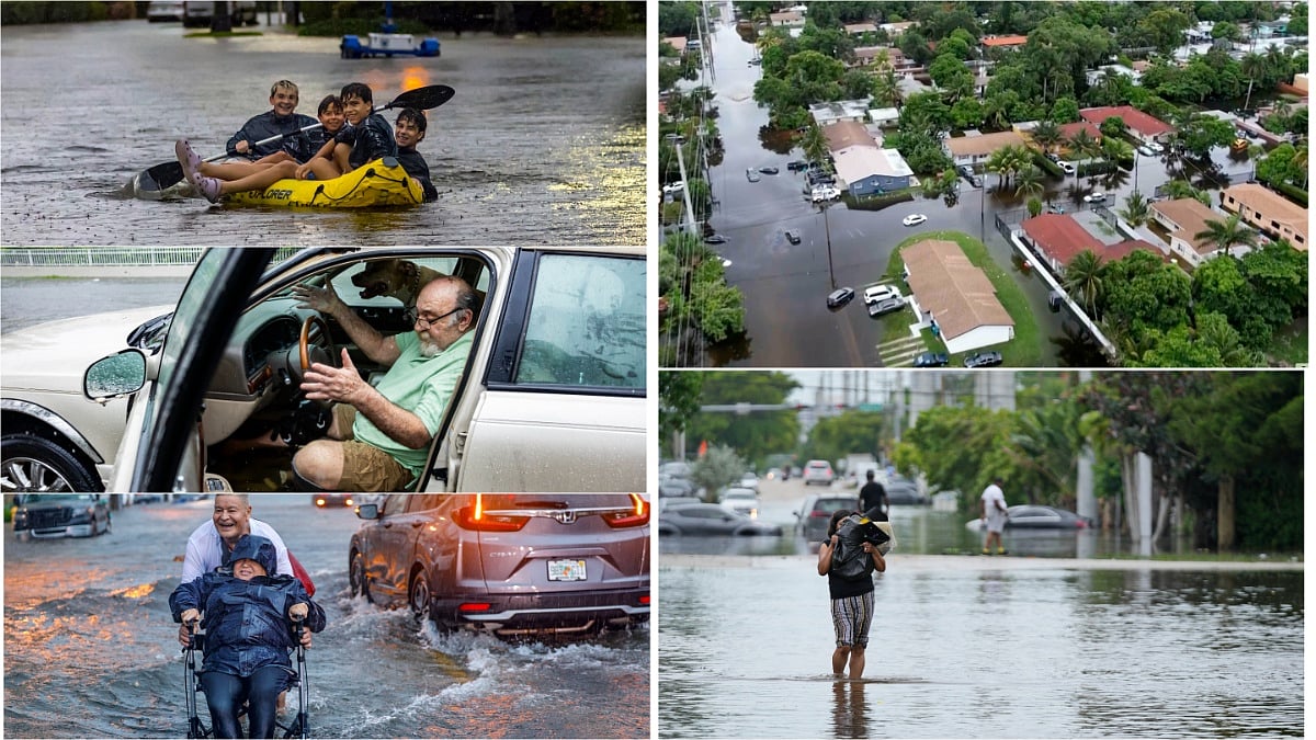 AP : Visuals from flash flood situations in Florida.