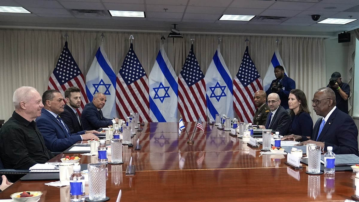 US, Israel officials during a meeting at the Pentagon in Washington | - AP