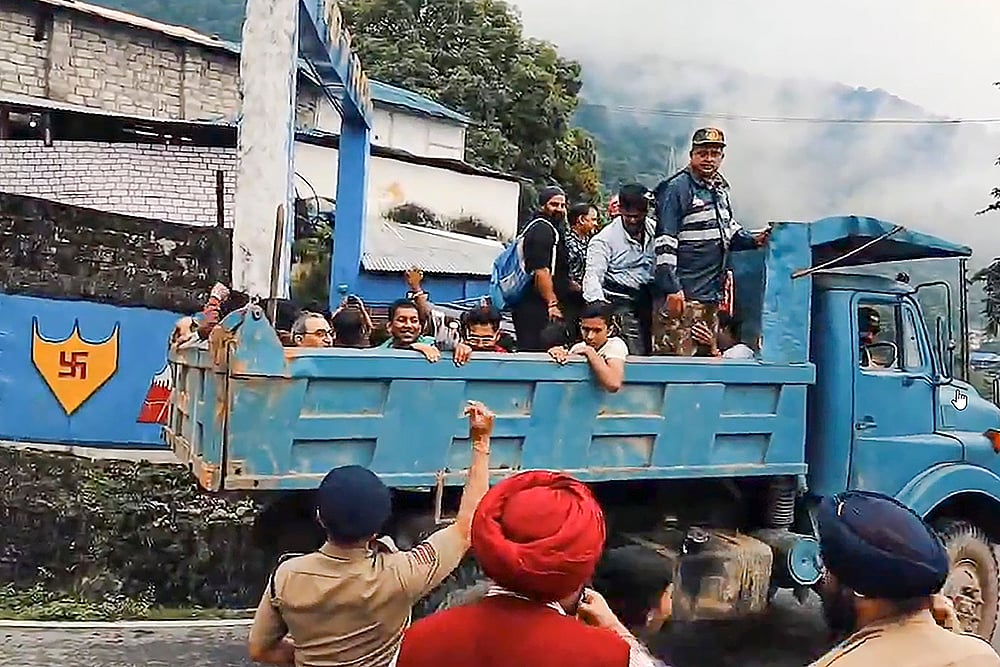 sikkim landslide evacuation 2024 pics_7