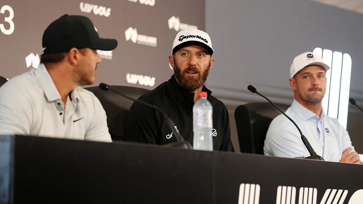 Dustin Johnson (centre), Brooks Koepka (left) and Bryson DeChambeau (right) are three LIV golfers to feature at this week's US Open.
