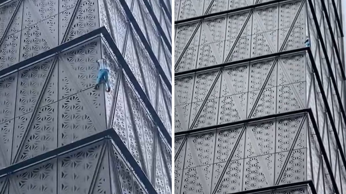 X : Polish 'Spider-Man' Arrested While Climbing A 30-Storey Building Without Safety Ropes