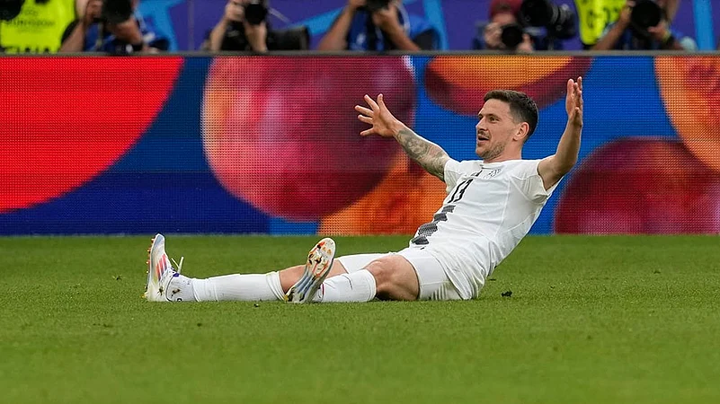 Euro 2024 Soccer Slovenia Denmark photos_