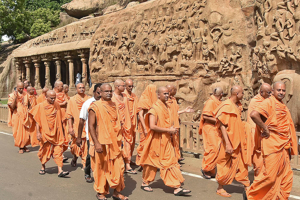 BAPS Monks at Mahabalipuram heritage site