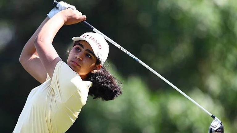 Diksha Dagar performs well in the first round of Dormy Open. - IndianGolfUnion/X