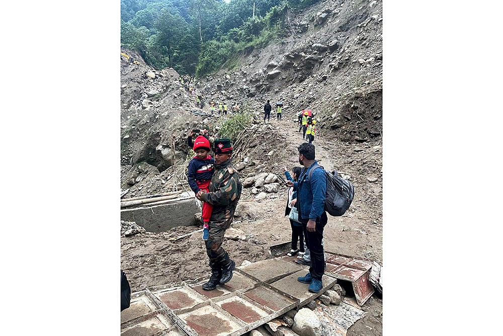 sikkim landslide rescue operation 2024 pics_4