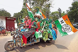 Photo: PTI : The People’s Verdict: Trinamool Congress supporters celebrating the party’s win at Birbhum district