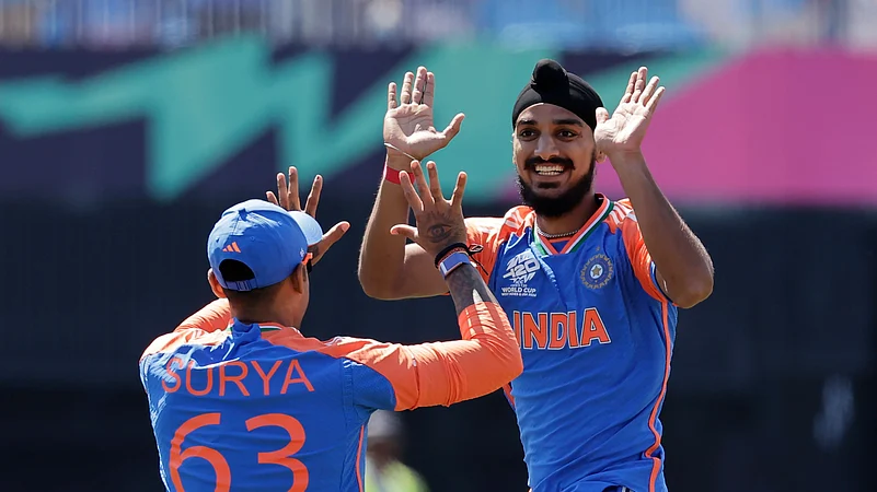 SKY and Arshdeep Singh in T20 World Cup 2024. AP