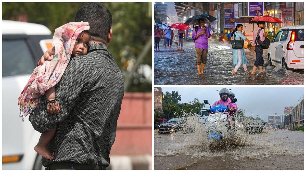 Heatwave and rainfall across India. - PTI