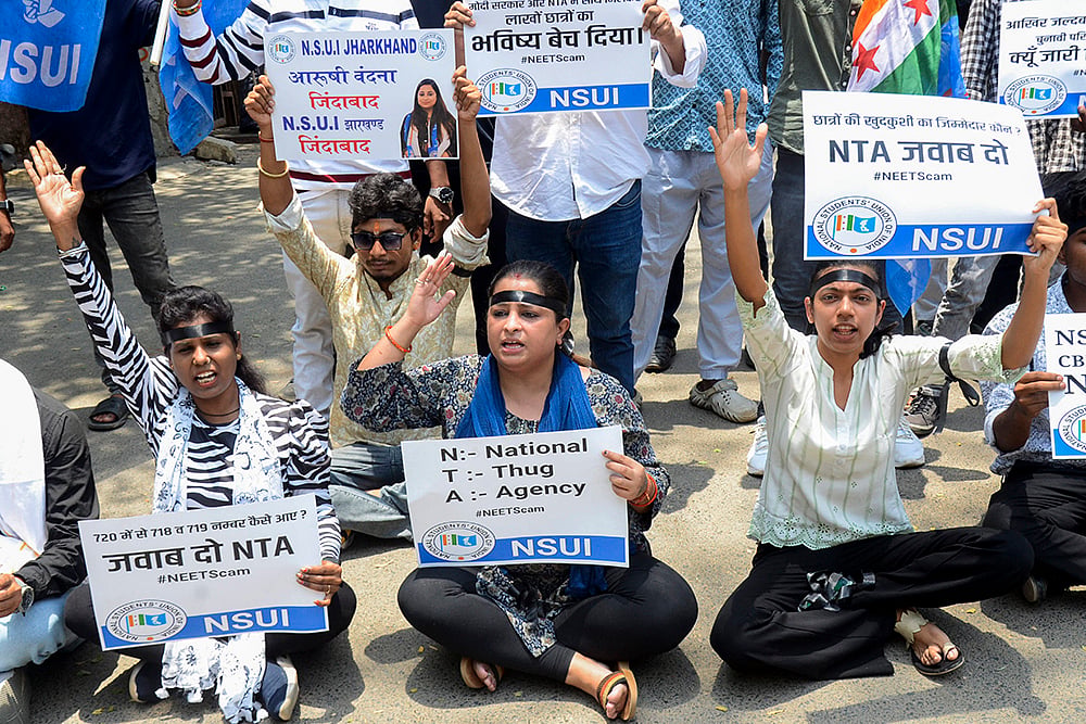NSUI protest over NEET 2024 results