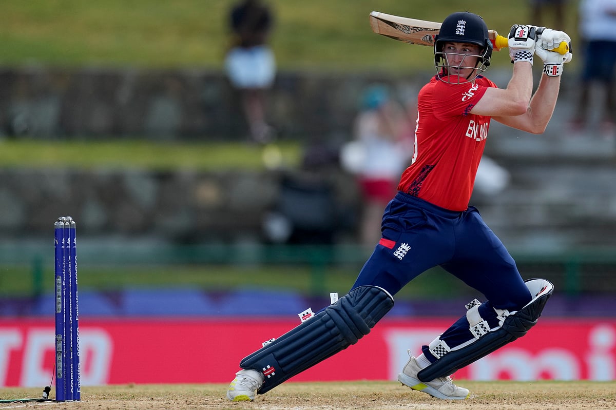 Ricardo Mazalan/AP : Harry Brook guiding one past point in Antigua
