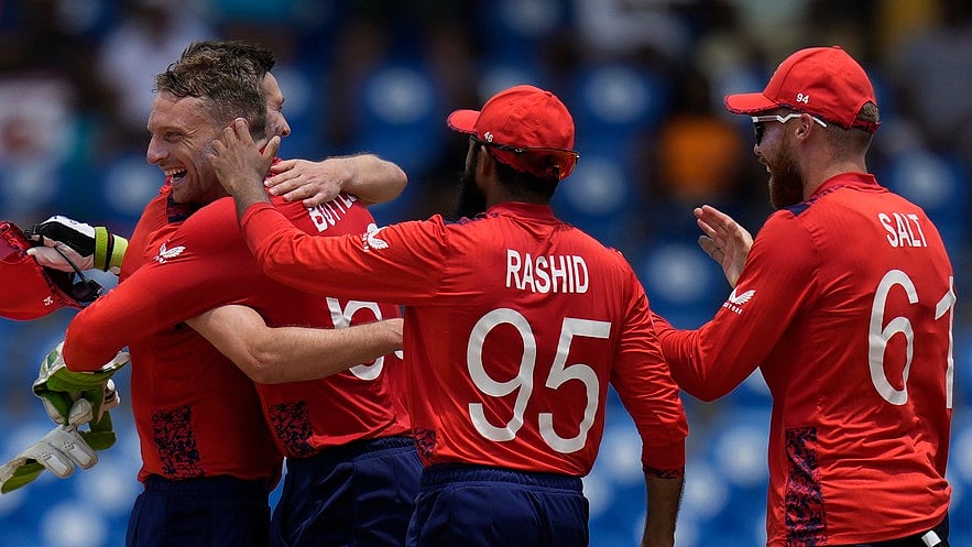 AP/Ramon Espinosa : England cricket team.