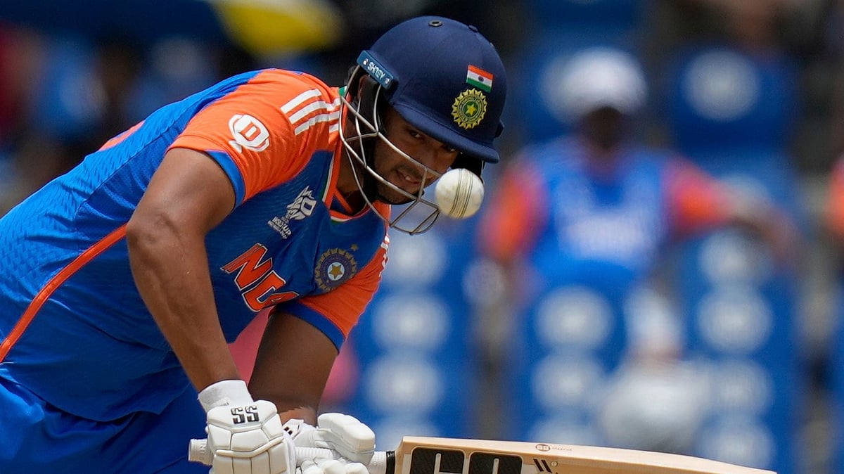 AP Photo/Ramon Espinosa : FILE: India's Shivam Dube bats