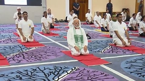 PM Modi leads yoga event In Srinagar |