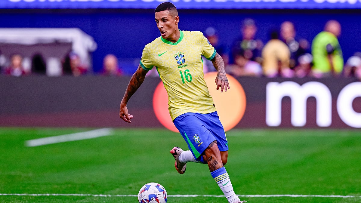 Guilherme Arana in action in Brazil's Copa America opener