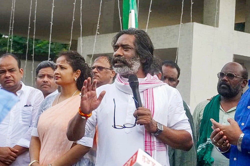 JMM leader Hemant Soren in Ranchi
