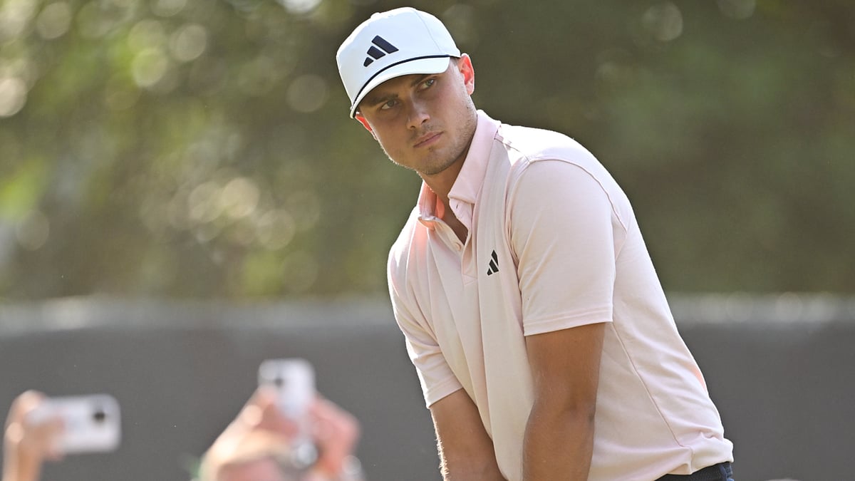 Ludvig Aberg currently leads the US Open