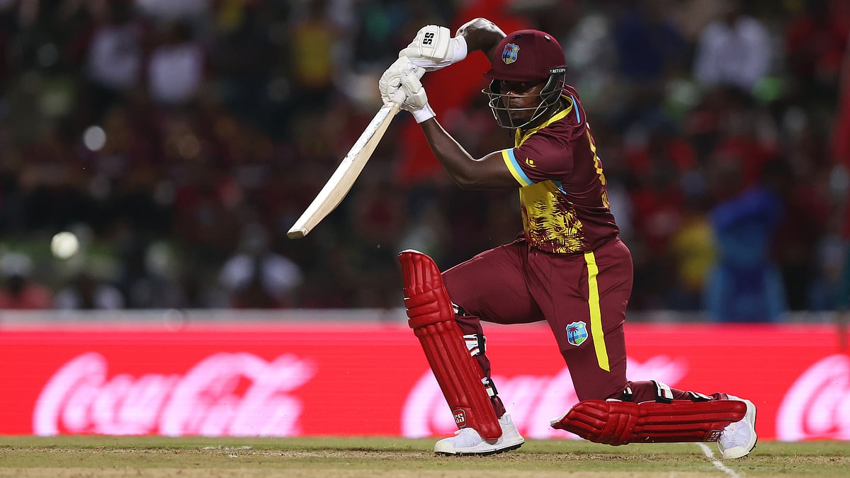 Sherfane Rutherford took centre-stage as West Indies booked their Super-8 spot. - null