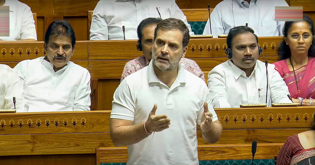 PTI : Leader of Opposition Rahul Gandhi in the Lok Sabha. 