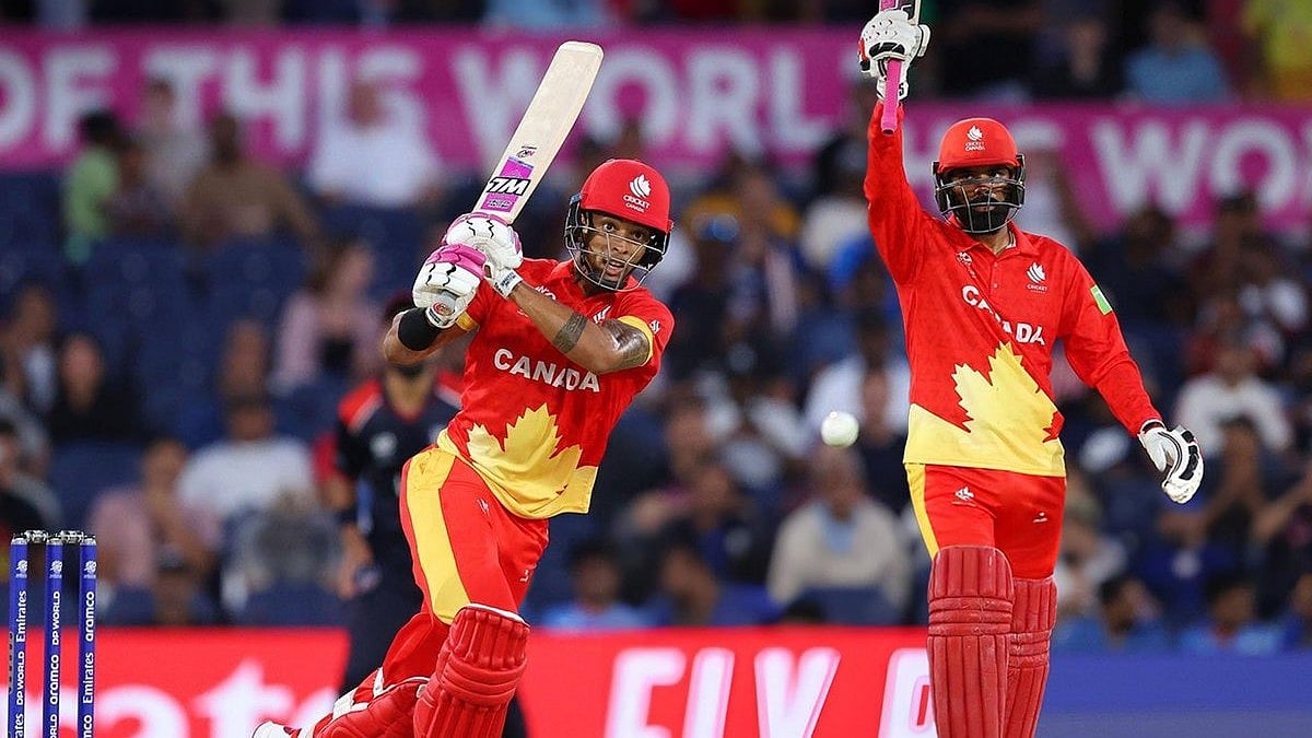 Team Canada in action suring their opening match against the USA in the ICC T20 World Cup 2024.  - X | Canada Cricket 