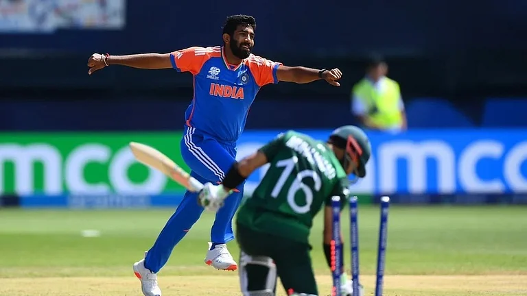Jasprit Bumrah clean bowls Mohammad Rizwan in T20 World Cup 2024 India vs Pakistan match in New York on Sunday. - X/@JayShah