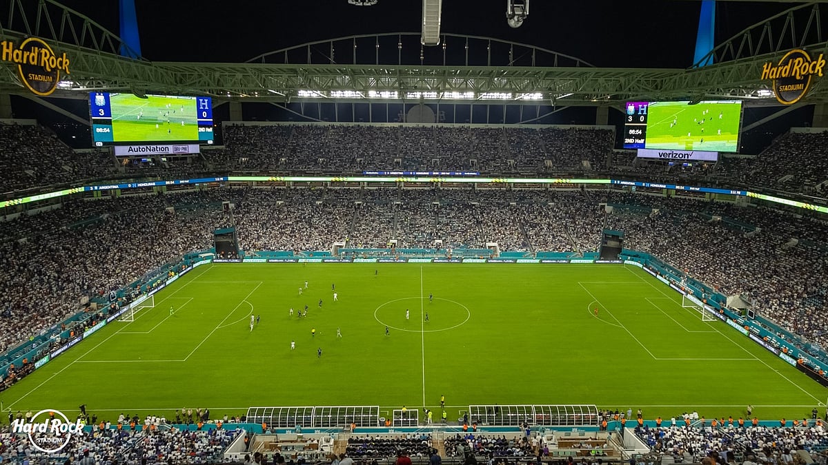 The Hard Rock Stadium in Florida is expected to be affected by storms ahead of the bronze final between France and England in FIFA World Cup 2026. - X/HardRockStadium