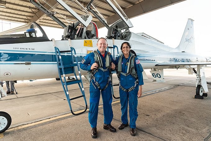 X/@NASA : NASA astronauts Butch Wilmore (L) and Sunita Williams.