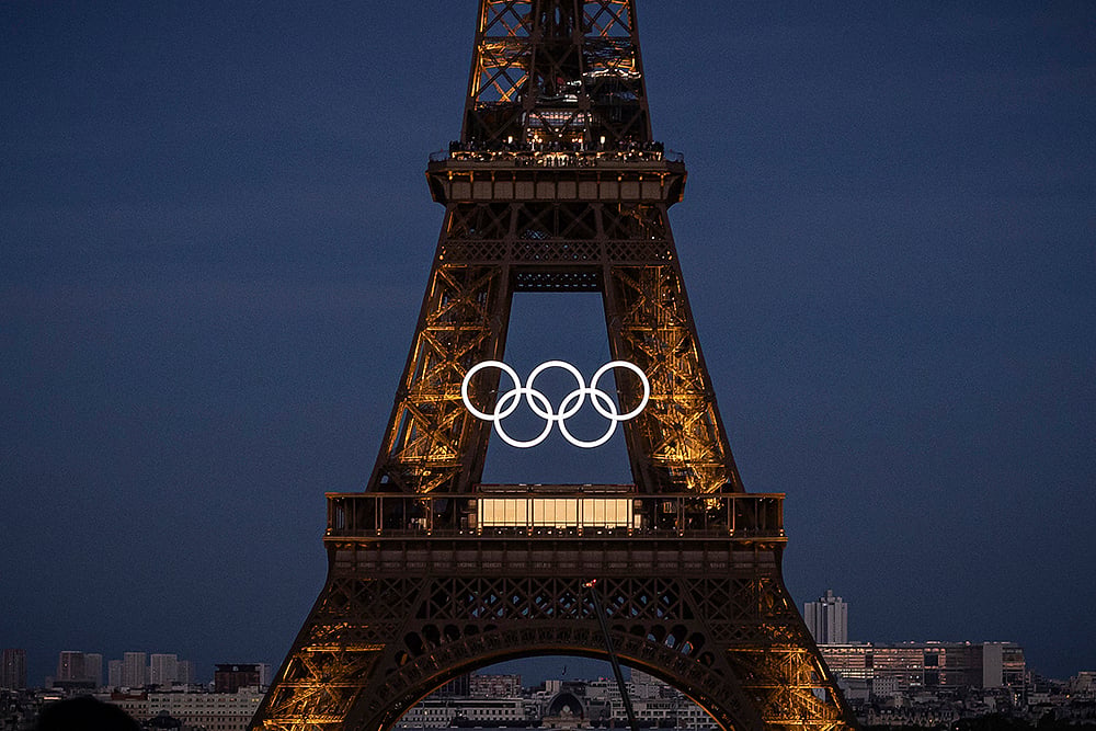 2024 Paris Olympic Rings On Eiffel Tower photo_3