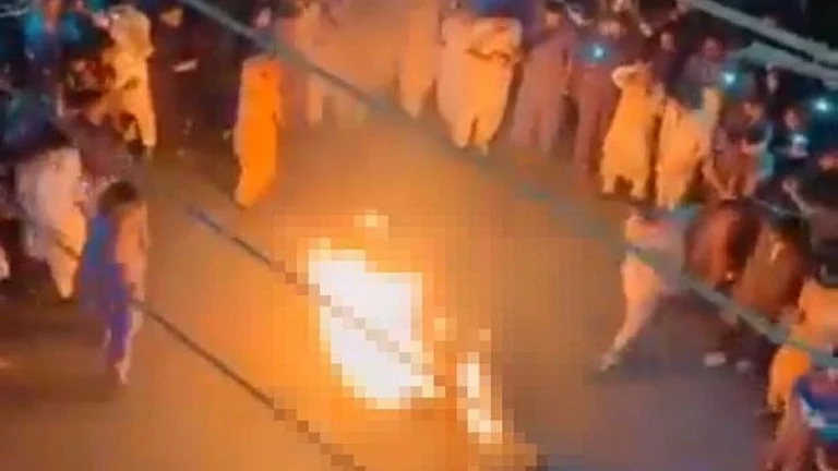 Man Burnt Alive By Mob Over Alleged Blasphemy In Pakistan | - X Screengrab