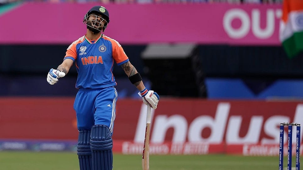 Virat Kohli after his dismissal in the India vs Pakistan T20 World Cup match in New York on Sunday. - AP/Adam Hunger