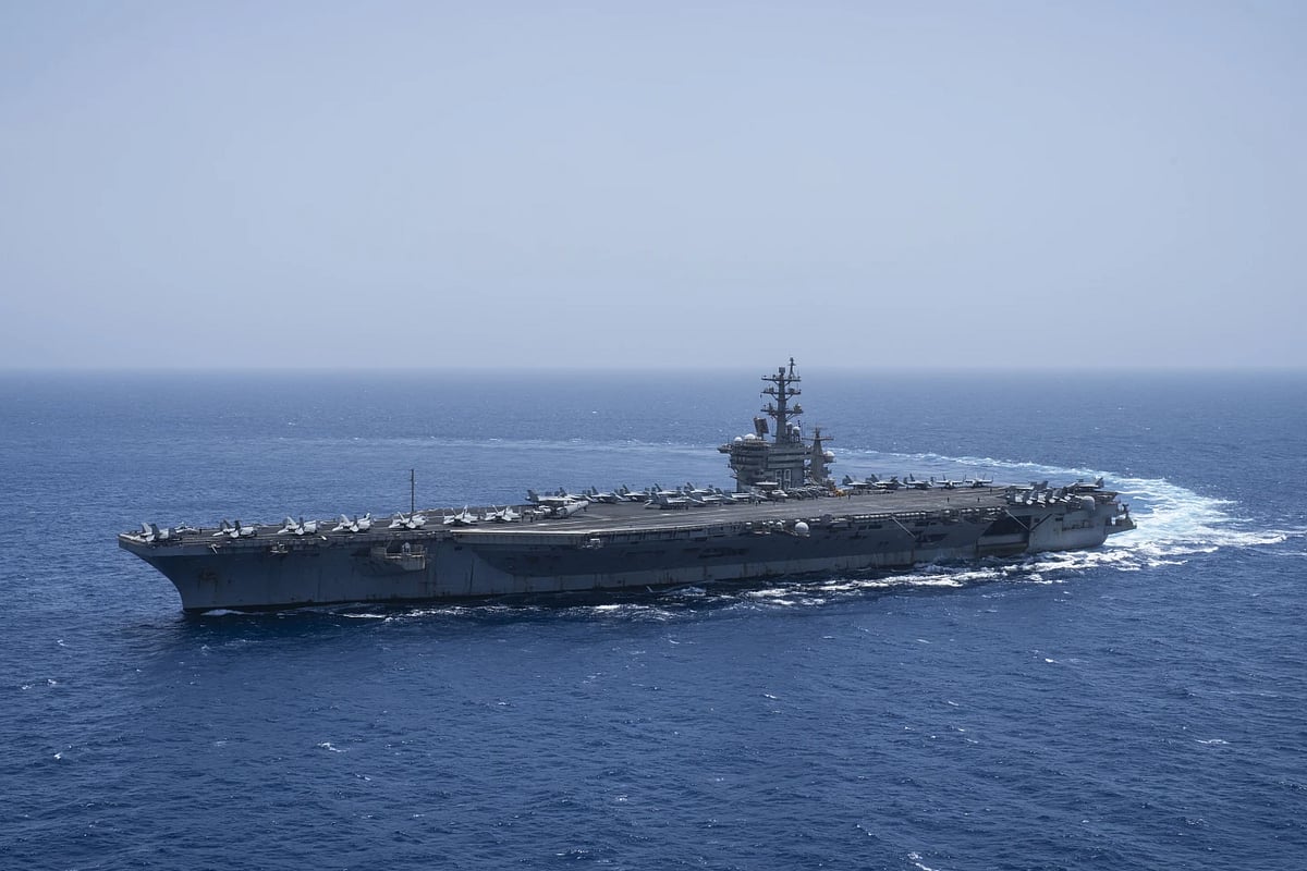 The US aircraft carrier Dwight D. Eisenhower also known as 'IKE' sails in Red Sea | - AP
