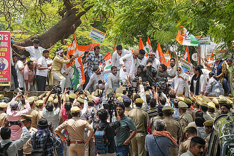 Congress protest over NEET results row 