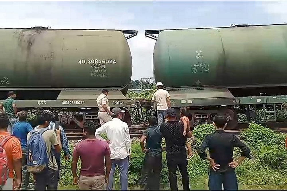 Goods train derailed near Rangapani station, in New Jalpaiguri