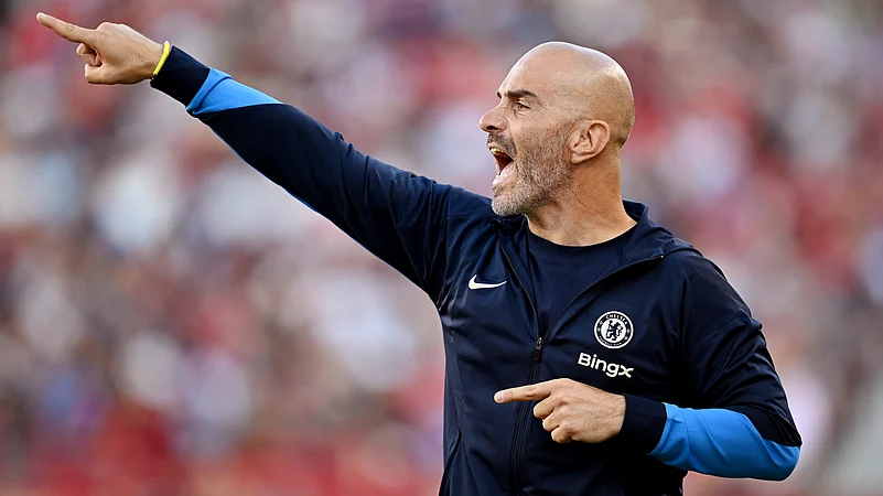Enzo Maresca spotted during Chelseas draw with Wrexham