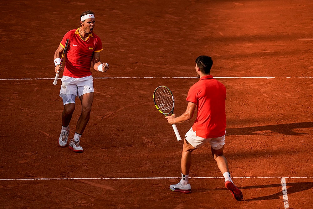 Tennis At Paris Olympics_Rafael Nadal and Carlos Alcaraz vs Tallon Griekspoor and Wesley Koolhof_3
