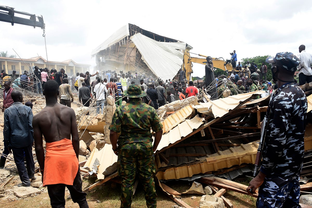 Two-storey school building collapse on Friday |  - AP 
