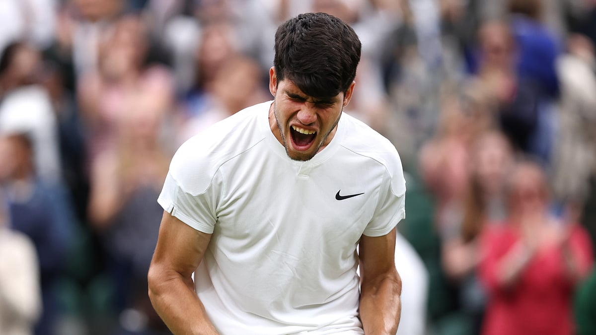 Carlos Alcaraz is into the last eight at Wimbledon.