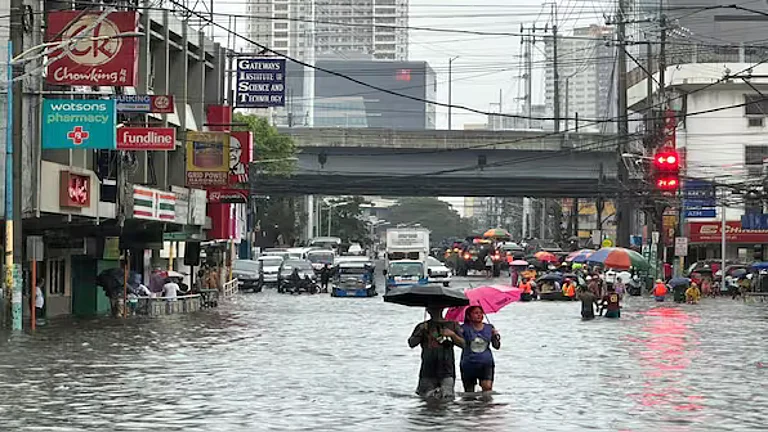 Flooded streets of Taiwan after landfall of Typhoon Gaemi - AP
