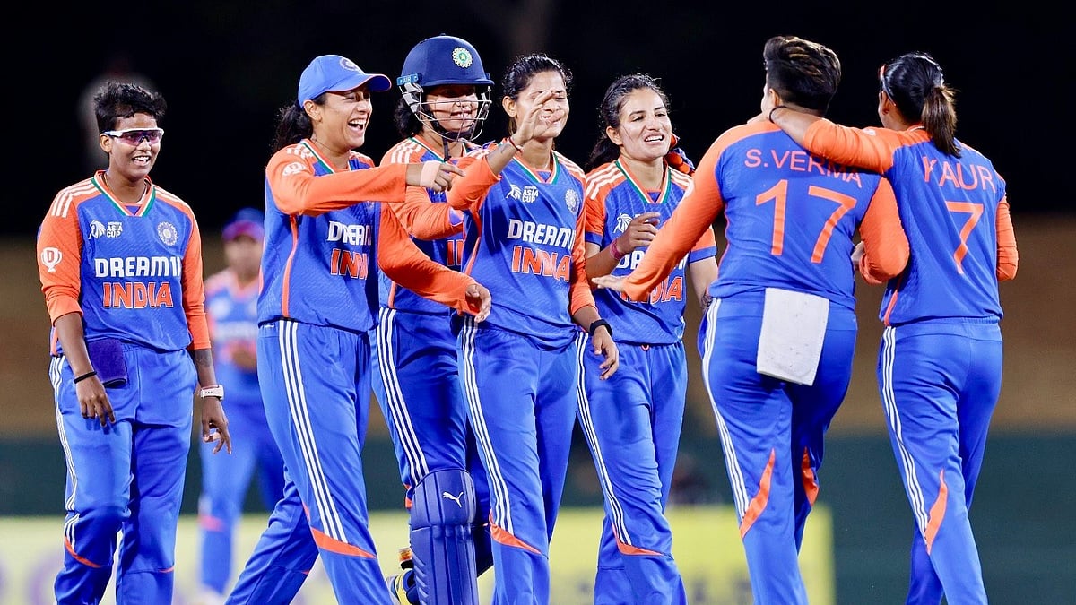 Photo: X/ @JayShah : India women's national cricket team celebrating a wicket against Pakistan in the Women's T20 Asia Cup 2024.