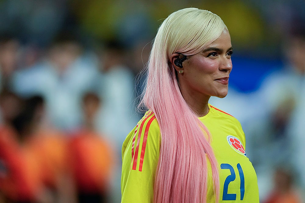 Colombian singer Karol G at 2024 Copa America Soccer final Argentina vs Colombia photo gallery_9